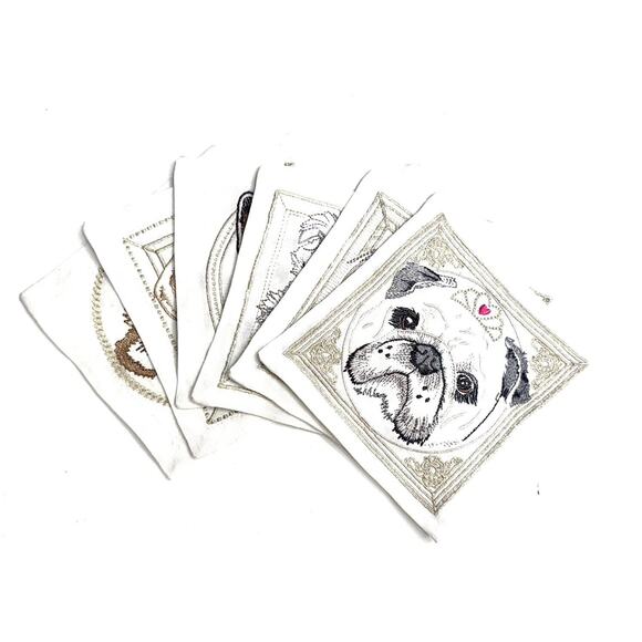 KIM SEYBERT DRINKS COCKTAIL NAPKIN SET OF 6 NEW $90 - Picture 2 of 2